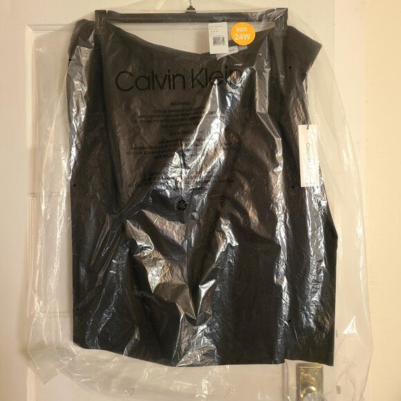 Calvin Klein Black Pencil Skirt 24w NWT - Picture 1 of 10
